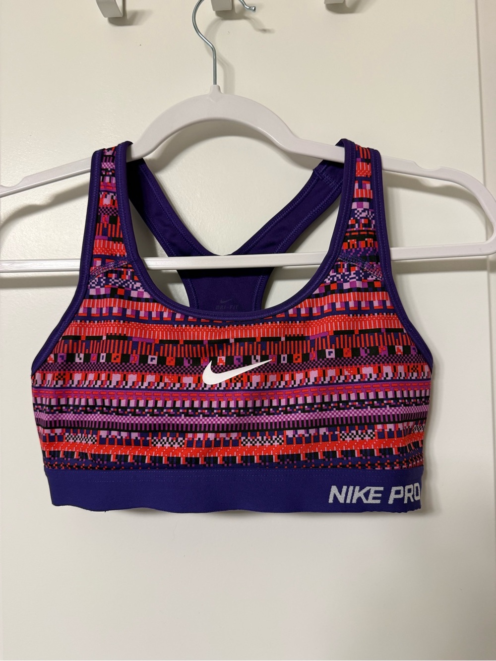 Nike Purple Performance Sports Bra with White Swoosh